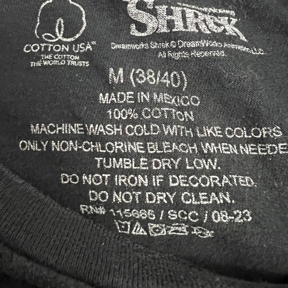 Shrek Donkey DreamWorks Graphic T-Shirt Black Tee Size M Retro Collectible - Picture 2 of 5